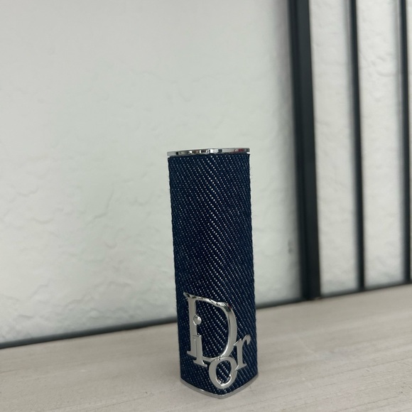 Dior Addict refillable contour Lipstick Case in denim and silver lettering. - Picture 2 of 6